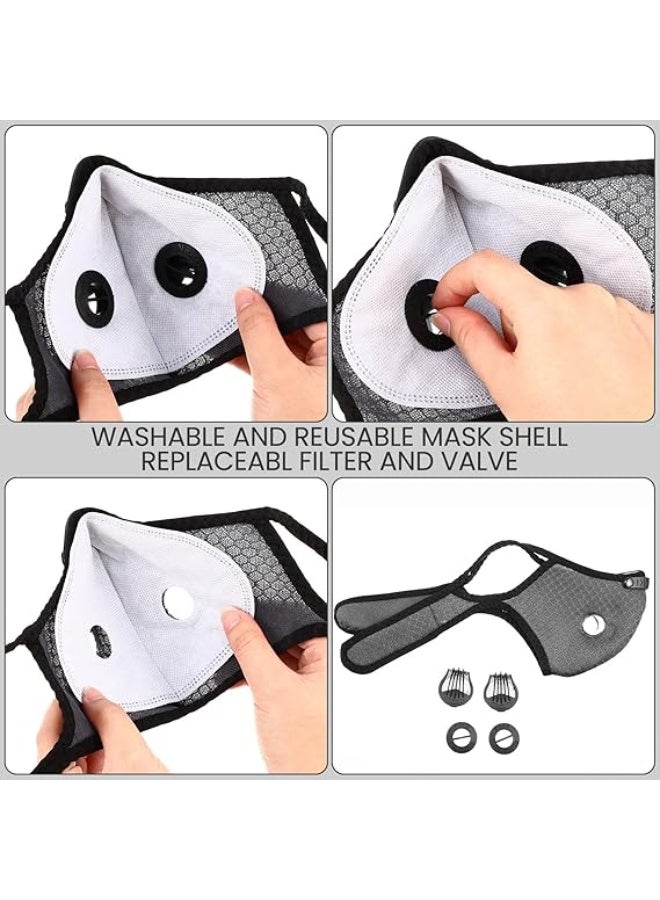 ٦ كمامات غبار قابلة للتنفس وقابلة لإعادة الاستخدام مع ١٢ فلتر فحم نشط لأعمال النجارة - Image 4